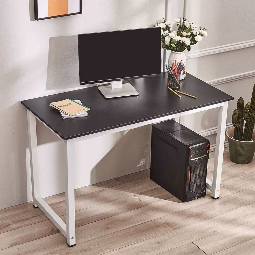 PAWNORA Modern Black Writing Desk with Metal Legs, W: 120 cm, H: 75 cm – 3