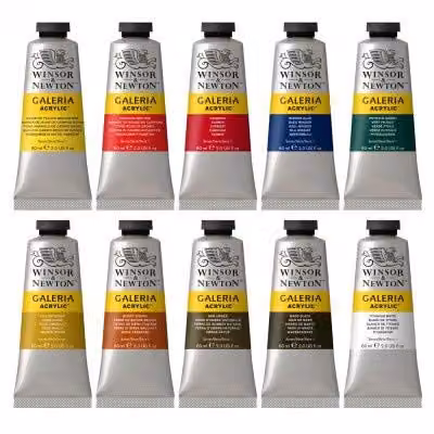 Winsor & Newton Galeria Acrylic 10 Piece Multicolour Tube Colour Set, 60ml per tube – 2