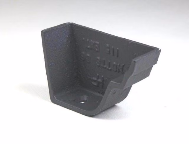 Hargreaves Premier Cast Iron Notts Ogee Right Hand External Stopend Gutter, 115mm, Black