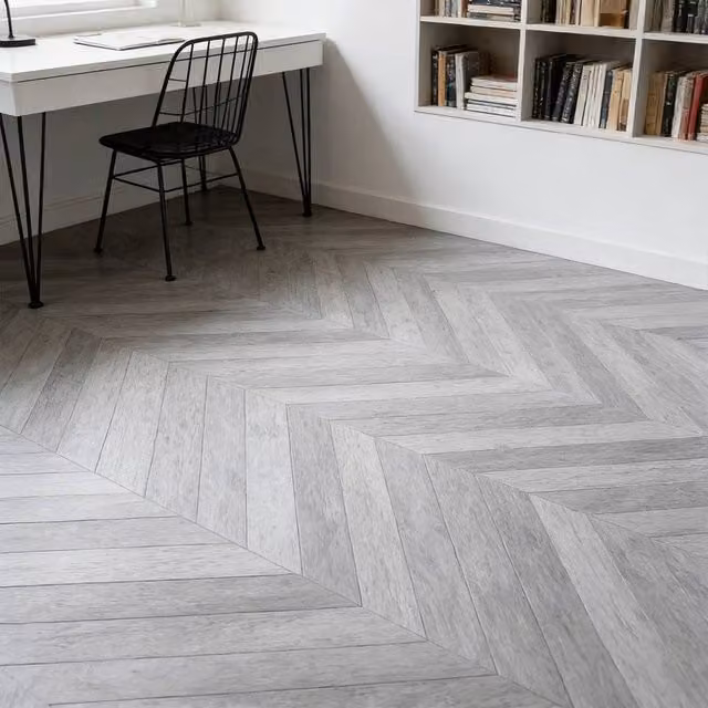 Ventryn 28-Piece Grey Self-Adhesive Textured Vinyl Floor Tiles, W/D: 30.48 x 30.48 cm