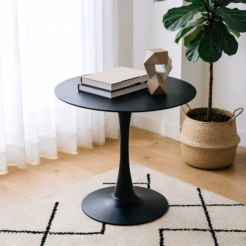 FORGEVIO Modern Round Black Metal Coffee Table – 2