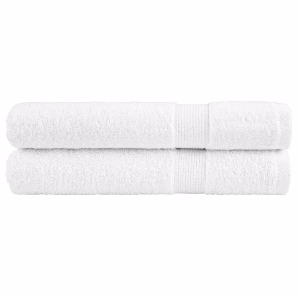 Berkfield Home SOLUND Premium Cotton Sauna Towels, 2 Pack, White, W: 80 cm x L: 200 cm, 600gsm – 2