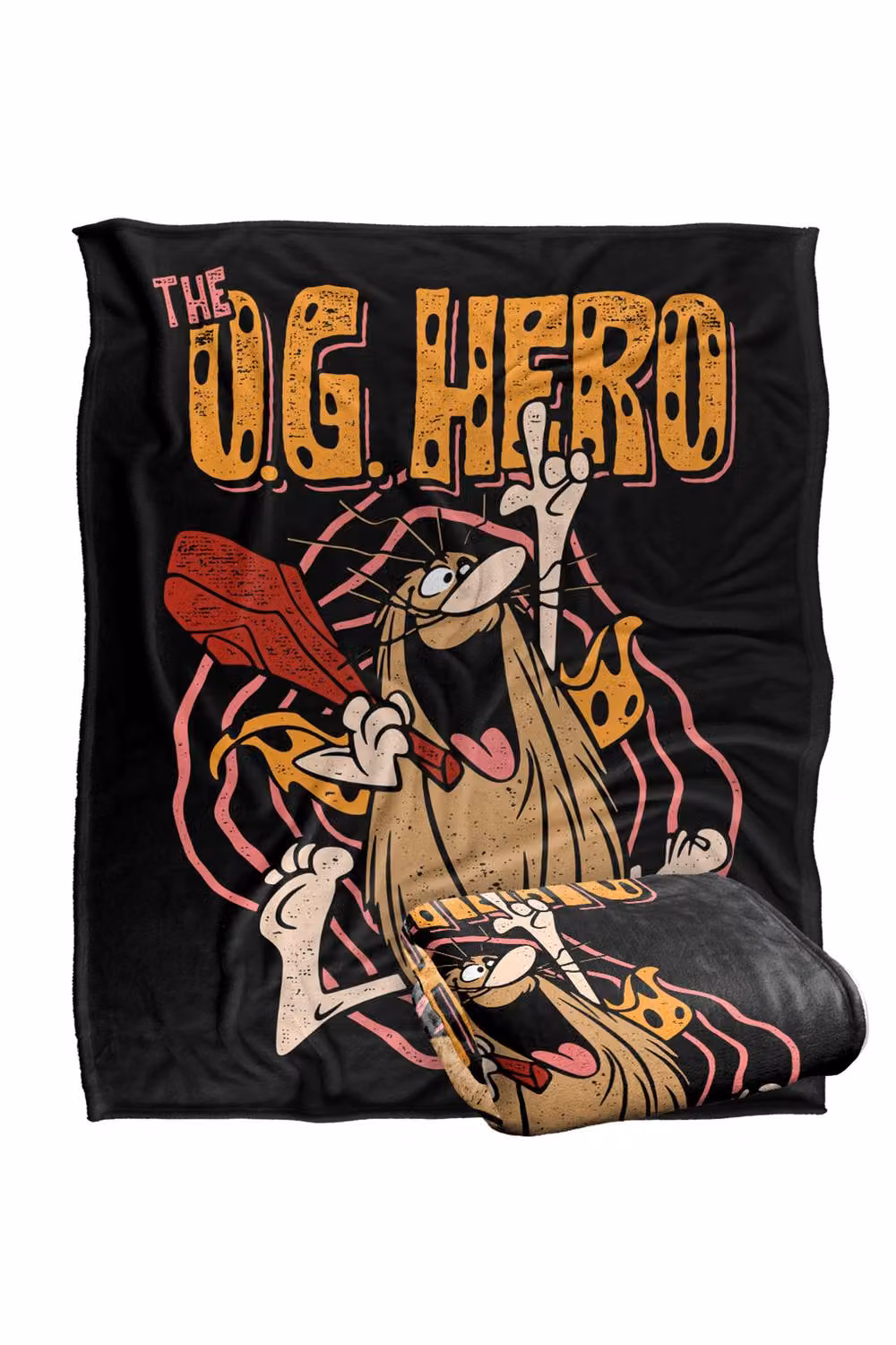 Warner Bros. Captain Caveman Og Hero Super Soft Fluffy Polyester Throw Blanket, Extra Large, Multicolour and Black – 2