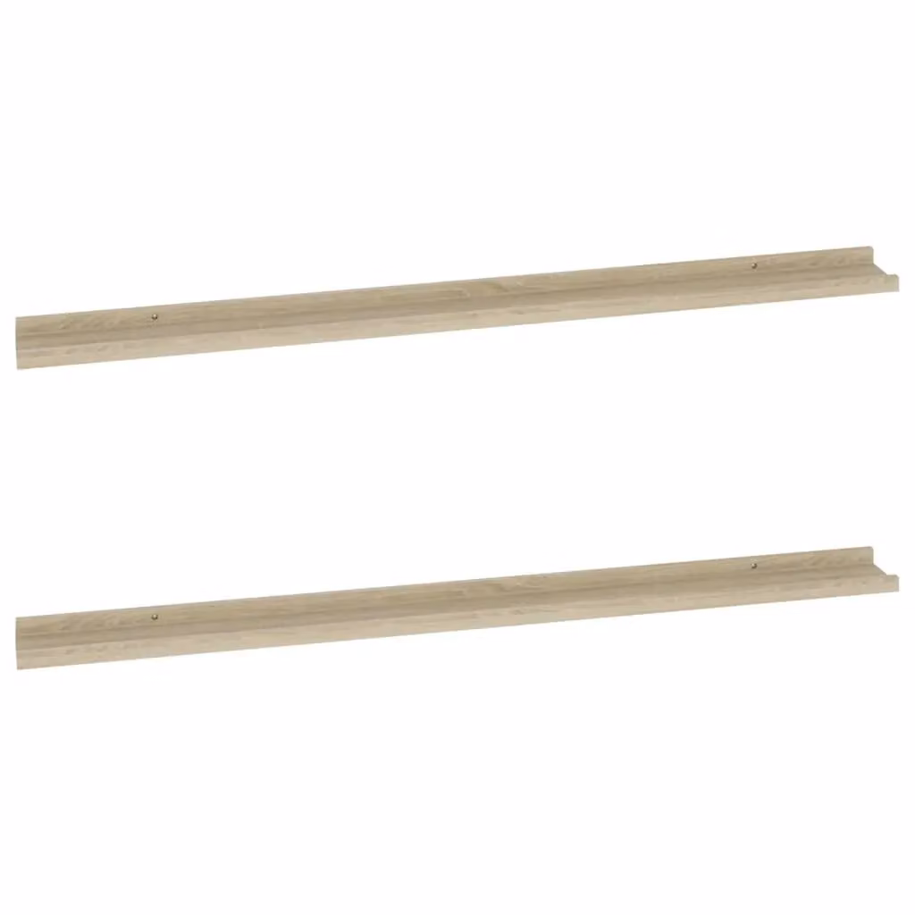Berkfield Home Sonoma Oak Wall Shelves, 2 Pack, Brown, W: 115 cm, D: 9 cm, H: 3 cm – 2