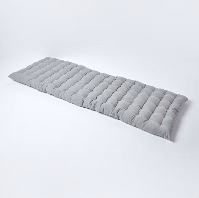 Homescapes 3 Seater Garden Bench Cushion in Grey, 143 x 48 cm