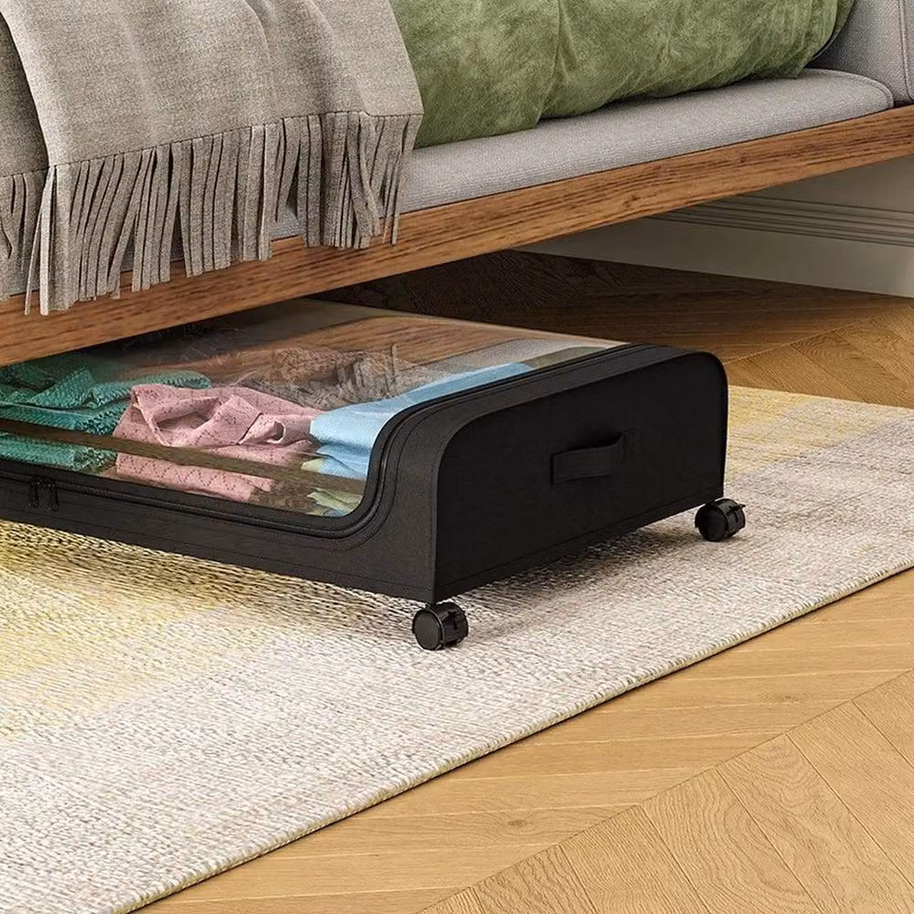 Havendro Black Underbed Storage Box with Lid and Wheels – 3