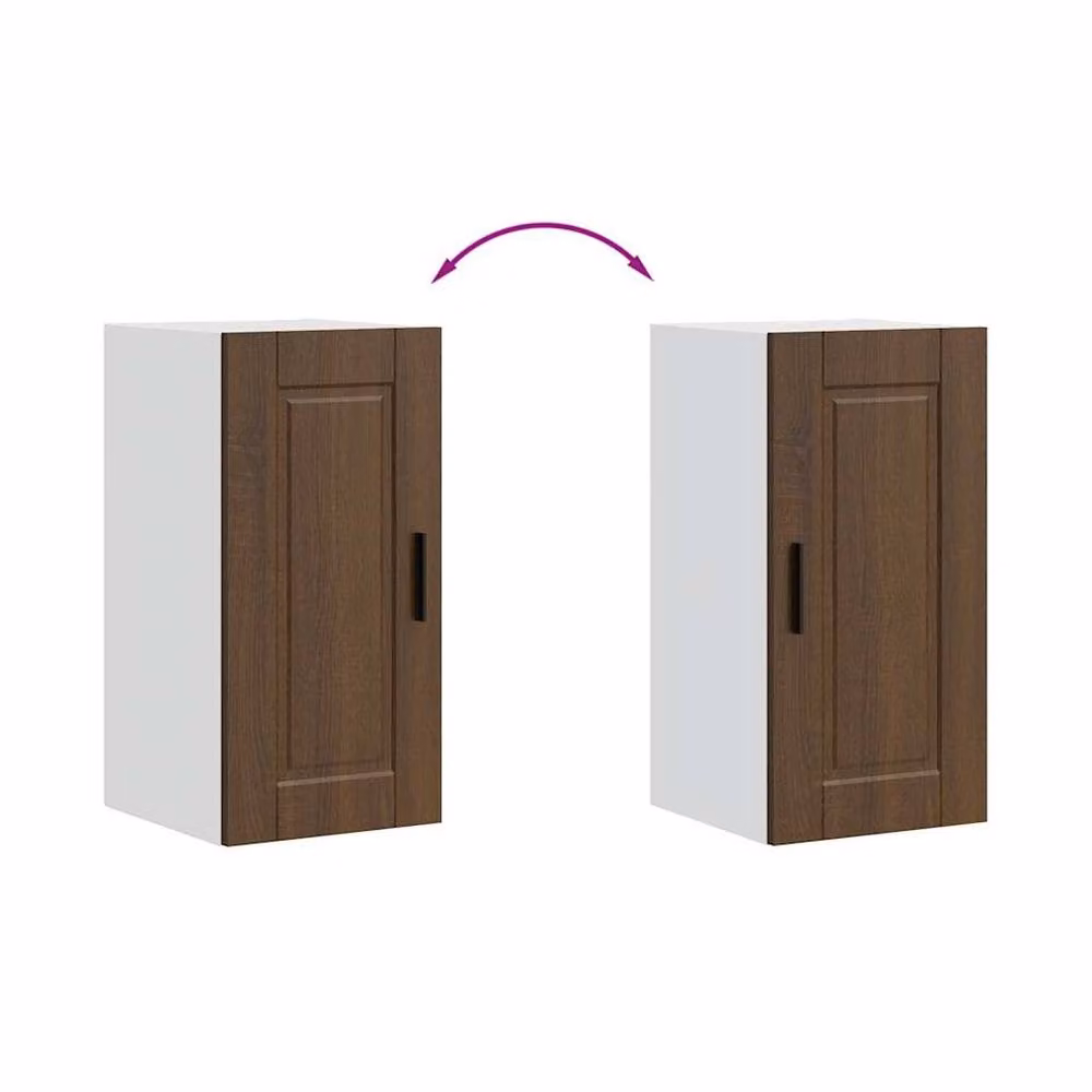 Berkfield Home Porto Wall Mounted Kitchen Cabinet in Brown Oak Engineered Wood W/D/H: 60.0 x 31.0 x 25.0 cm – 3