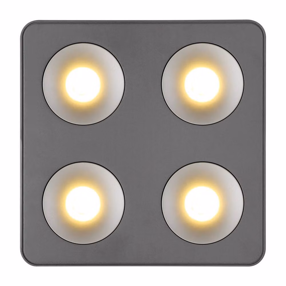 Netlighting Hangarau Modern Square Semi Flush Ceiling Light in Grey with Warm White LED 3000K – 3