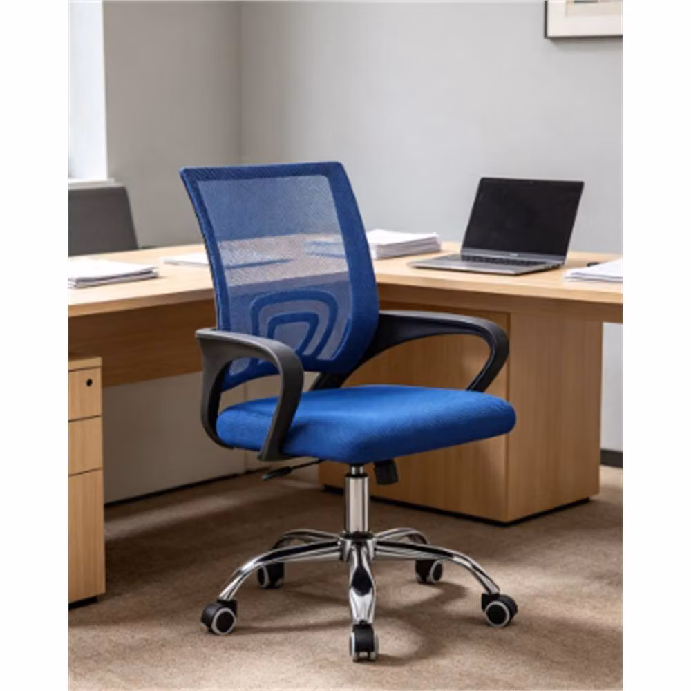 Nordara Blue Ergonomic Fabric Home Office Swivel Chair with Armrests, H 100 cm x W 15 cm x D 15 cm – 4
