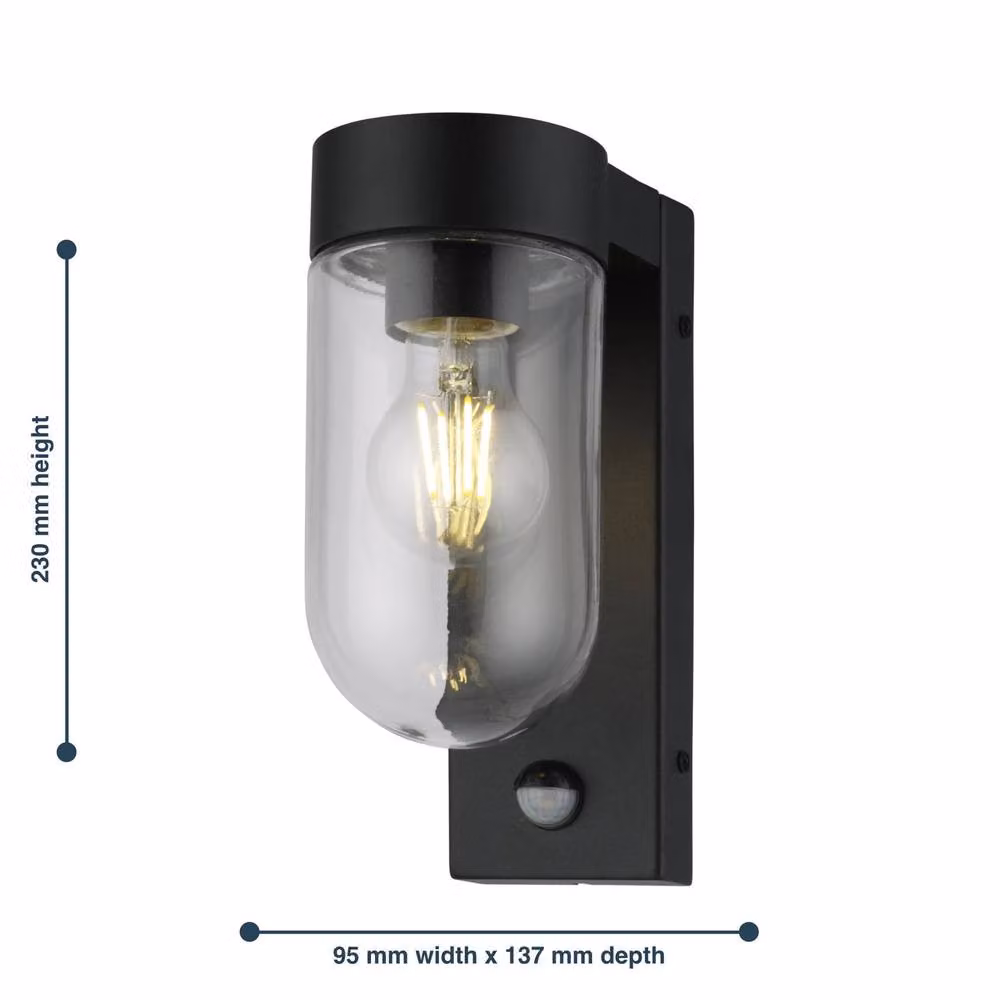 First Choice Lighting Parnie Black Motion Sensor Outdoor Wall Light – 3