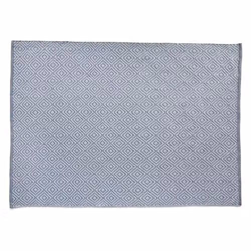 HUG RUG Woven Diamond Denim Blue Rectangular Rug, W: 160 cm, L: 230 cm