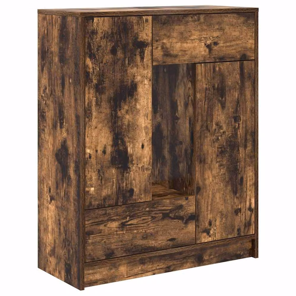 Berkfield Home Smoked Oak Sideboard with Drawers and Doors in Brown, W/D/H: 73 x 31 x 90 cm – 2