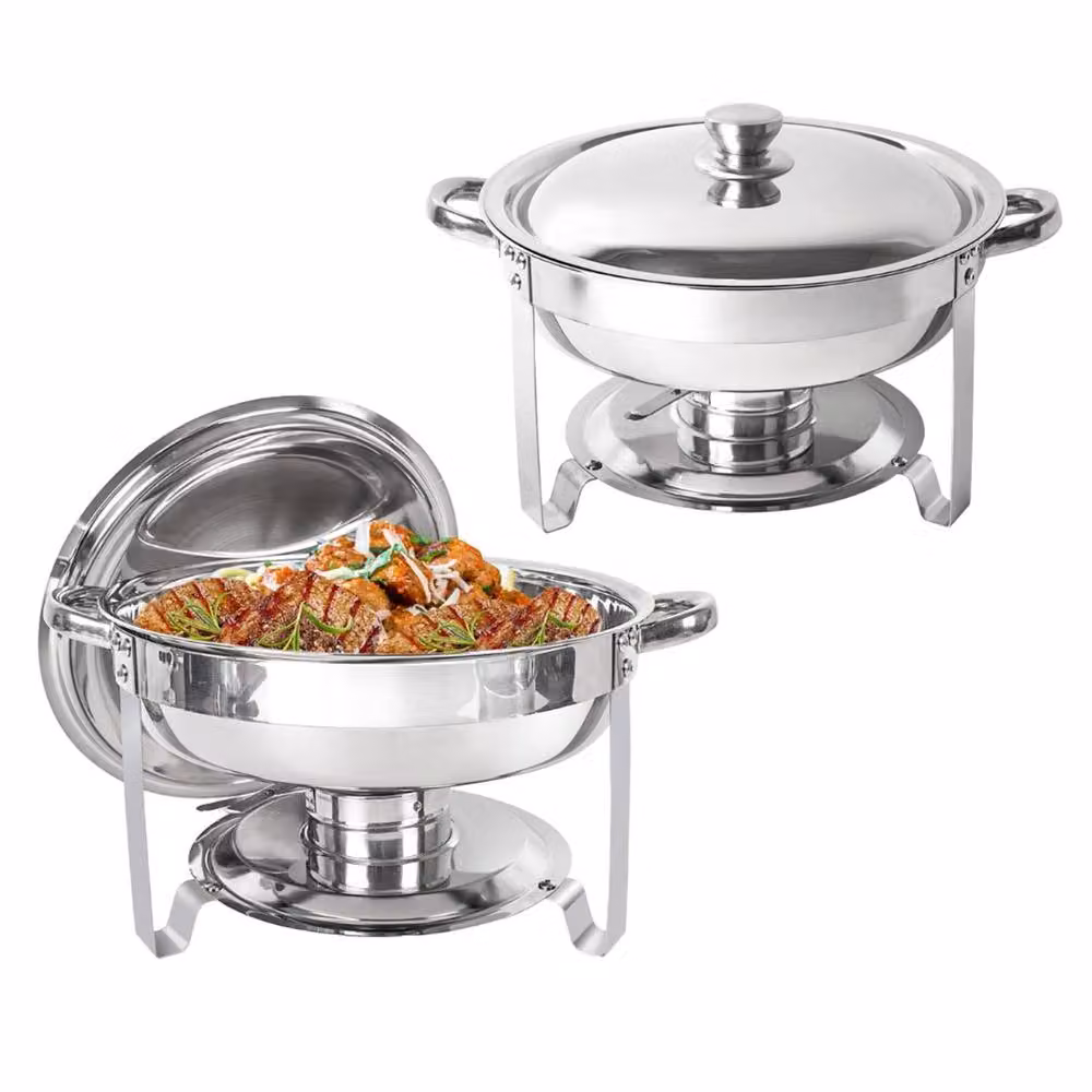 Ventryn 4-Piece Stainless Steel Chafing Dishes with Lids, Silver Food Warmer Set – 2