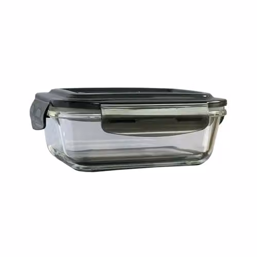 MantraRaj Airtight Glass Food Storage Container with Leakproof Silicone Seal Lid, 620ml, Transparent – 1