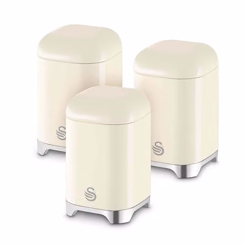 Swan Solace Set of 3 Metal Canisters for Tea, Coffee and Sugar, Cream, 1.5 l each – 1