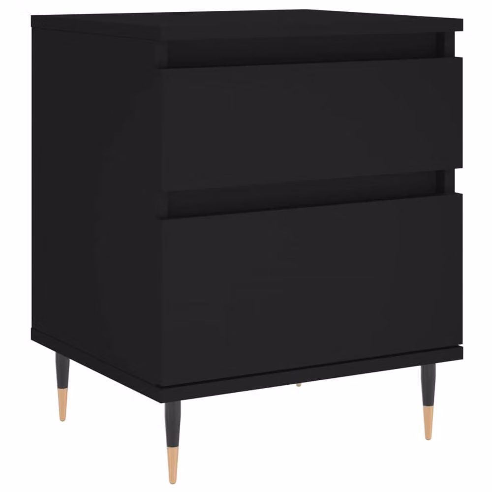 Berkfield Home Modern Bedside Cabinets, 2 Piece Set in Black, W/D/H: 40 x 35 x 50 cm – 4