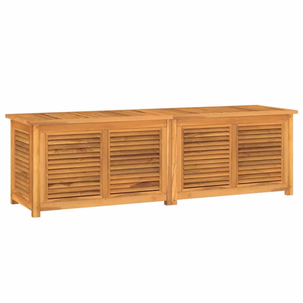 Berkfield Home Rustic Teak Garden Storage Box with Bag, Brown, W/D/H: 175 x 50 x 53 cm – 2