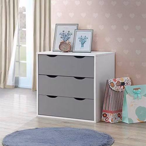 Timber Art Design Alton 3 Drawer Chest of Drawers in White and Grey – 2