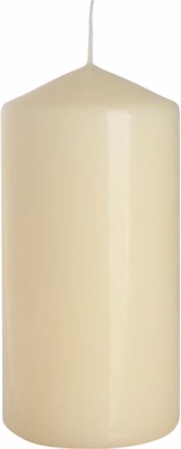 KDMK White Plain Pillar Candle for Tabletop Decor with 38 Hour Burn Time