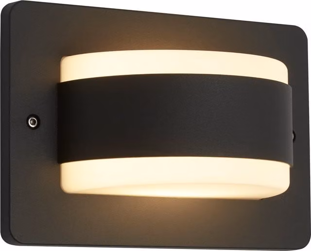 Lighting Collection Kyst Glow Modern LED Outdoor Wall Light in Black or Grey – 1