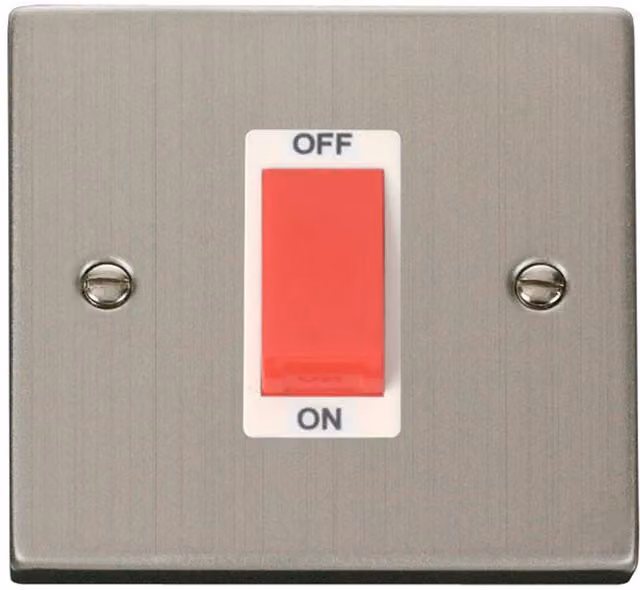 SE HOME Modern Surface Mount Stainless Steel Switch in White and Silver