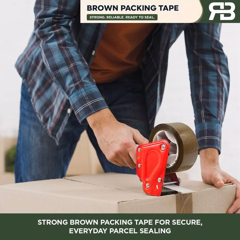 AQUARIUS Brown Strong Packing Tape, 48 Rolls, Width: 48 mm, Length: 66 m – 5