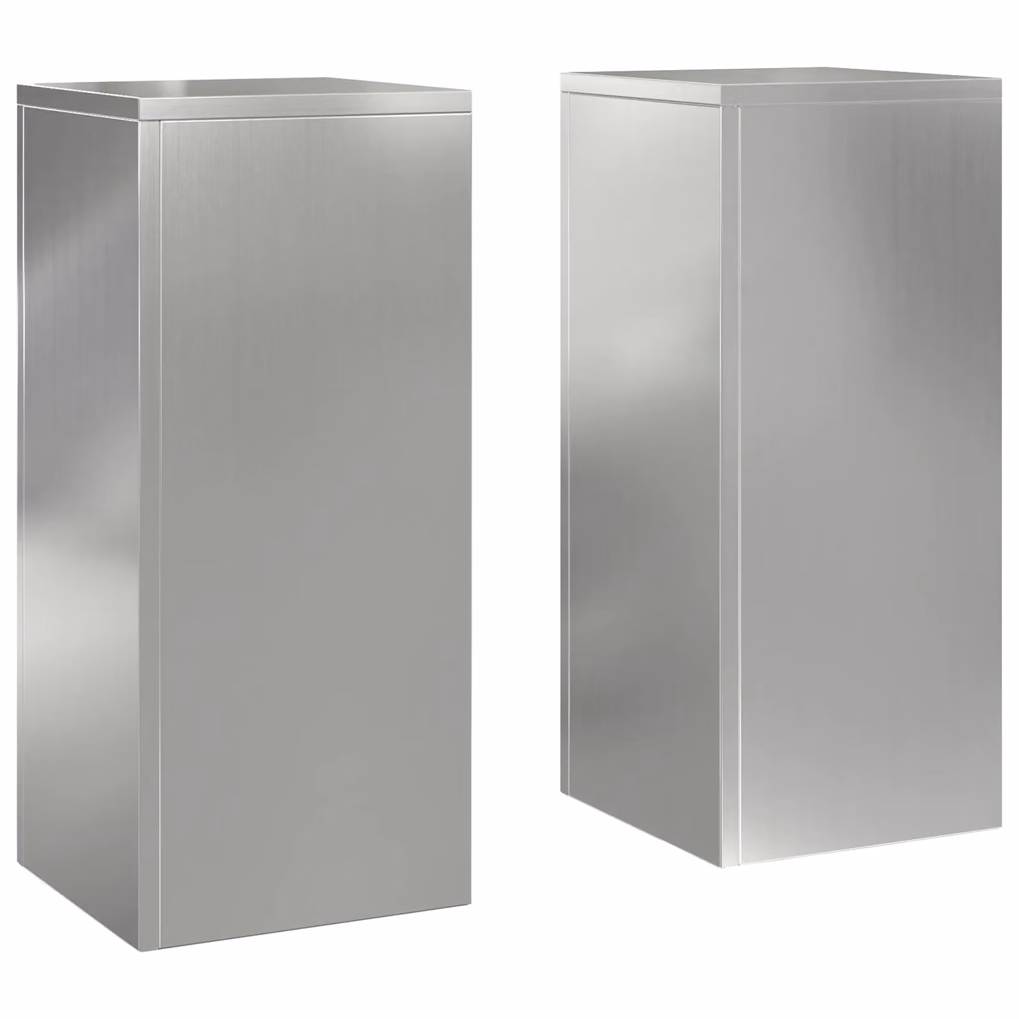 Berkfield Home Outdoor Plant Stand Pillar Set of 2, Galvanised Steel, Silver, W/D/H: 24 x 24 x 55 cm – 2