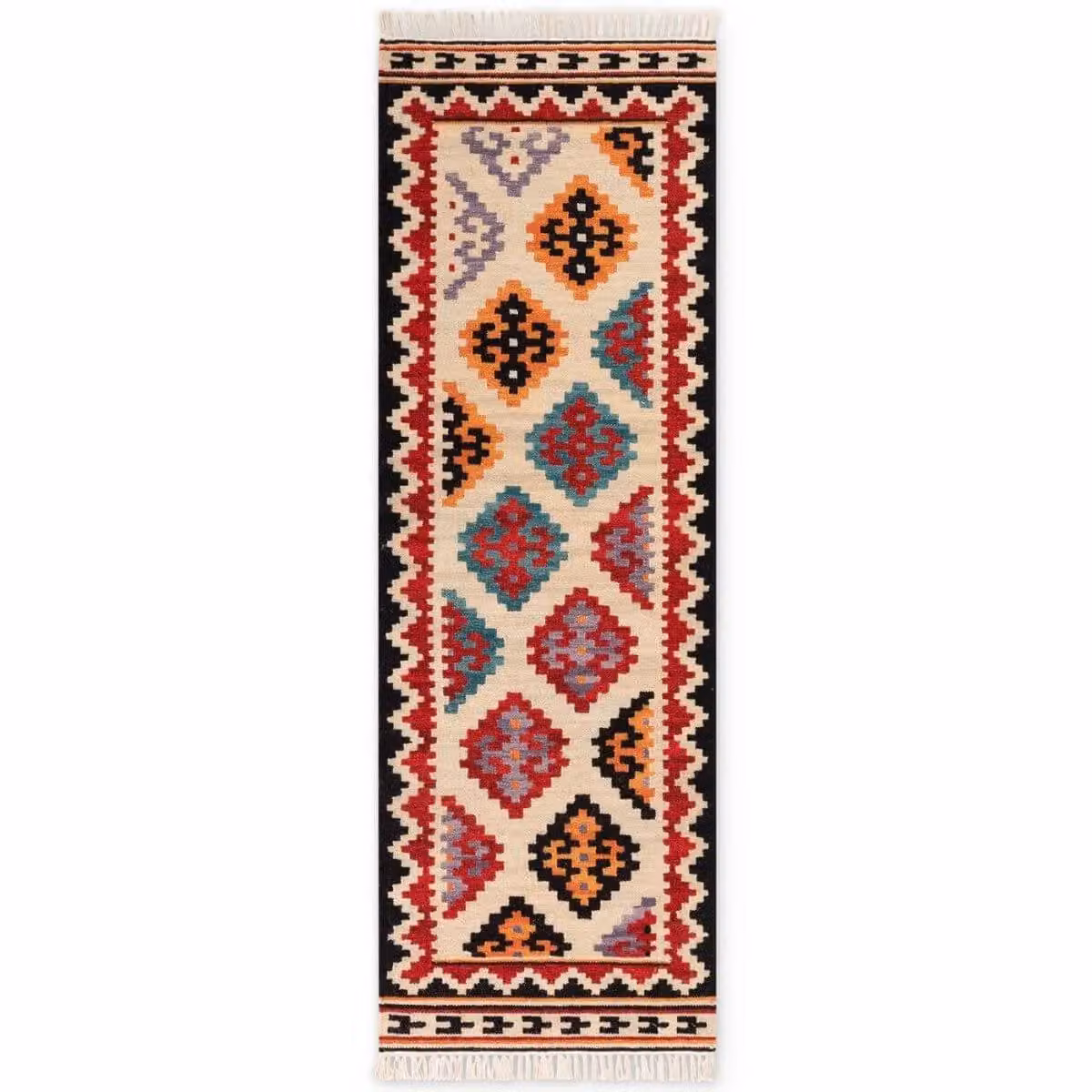 THE RUGS Kamal Kelim Rami Design Handwoven Wool and Cotton Multicolour Kilim Rug, W: 160 cm, D: 230 cm – 5