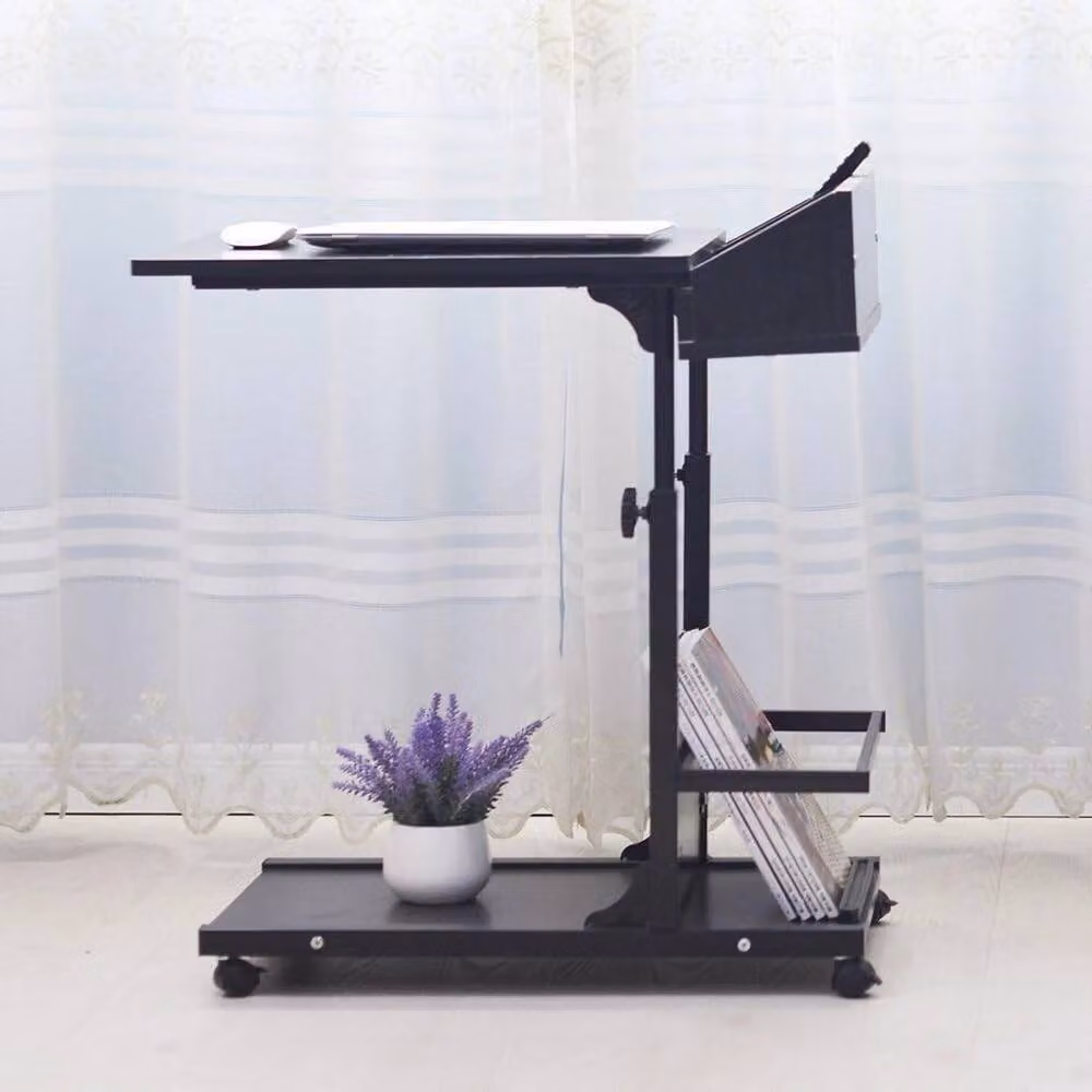 FLAVORA Black Adjustable Mobile Overbed Table – 2