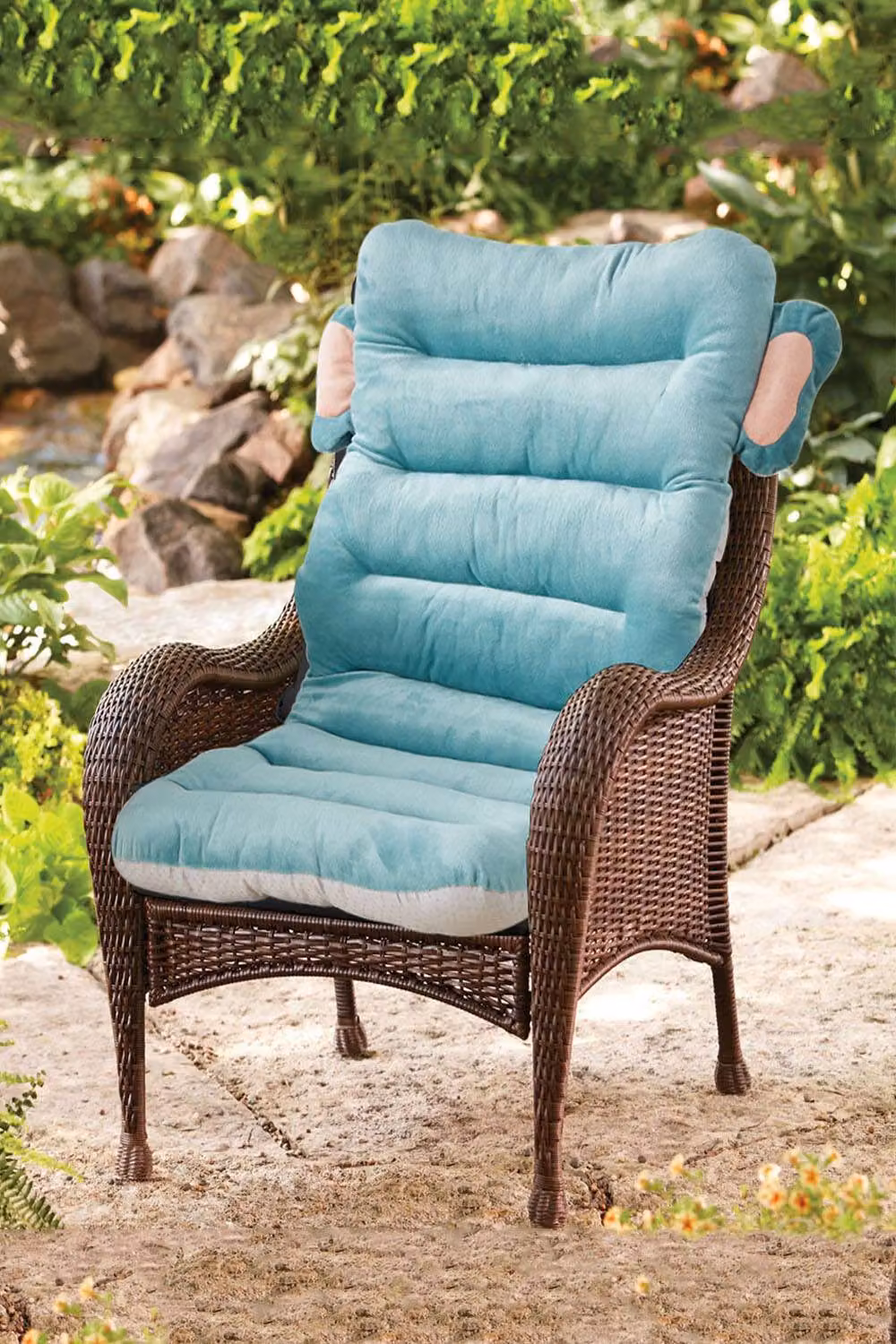 Living and Home Blue Animals Feature High Back Chair Seat Cushion, W 85 x D 45 cm – 3