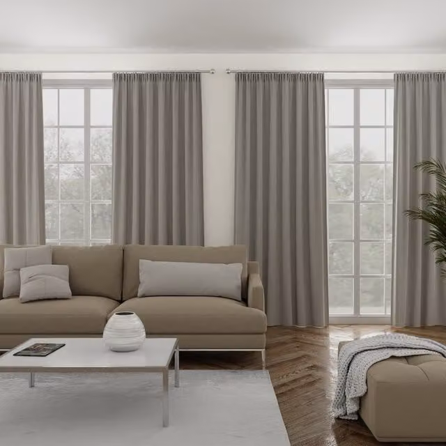 Willow Made to Measure Blackout Fabric Panel Curtain in Oyster Grey