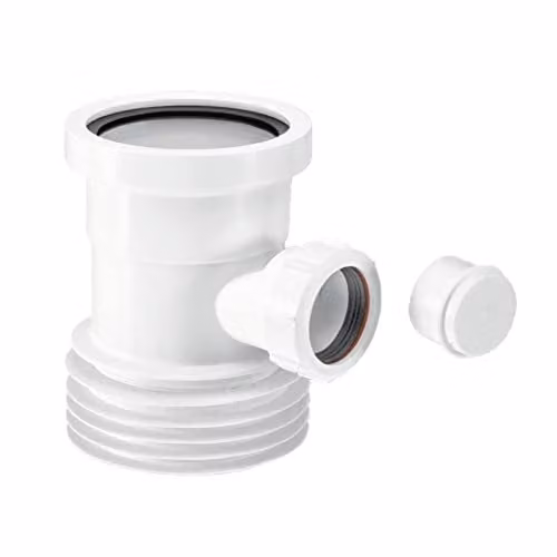 McAlpine WC-BP1 White Pan Connector Boss Pipe Adapter