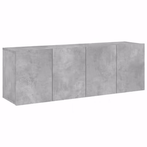 vidaXL Pack of 2 Modern Wall Mounted TV Cabinets in Grey, Engineered Wood Media Storage Units, W/D/H: 60 x 30 x 41 cm