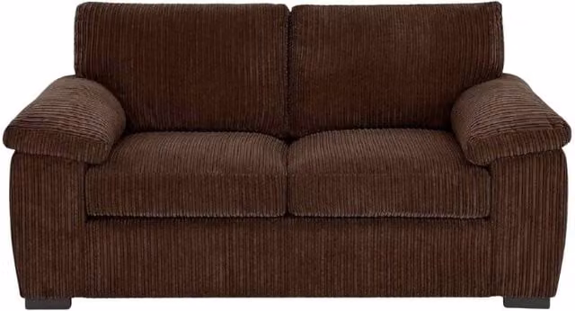 Bliss Furniture Jumbo Cord 2 Seater Sofa in Brown Fabric with Solid Wood Frame