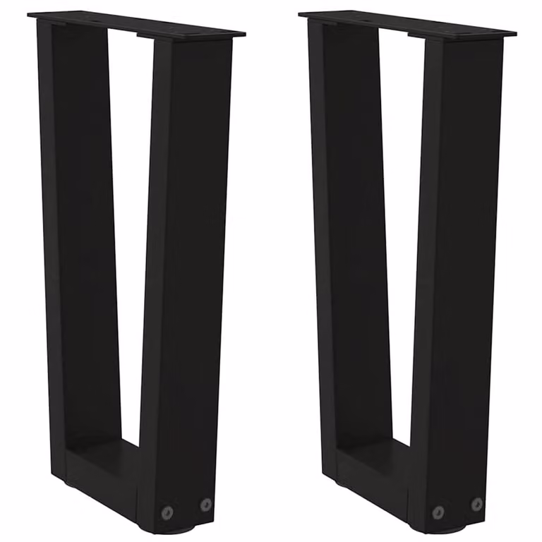 Berkfield Home V-Shape Dining Table Legs, 2 Piece Set, Black Steel, W: 28 cm, H: 42-43.3 cm