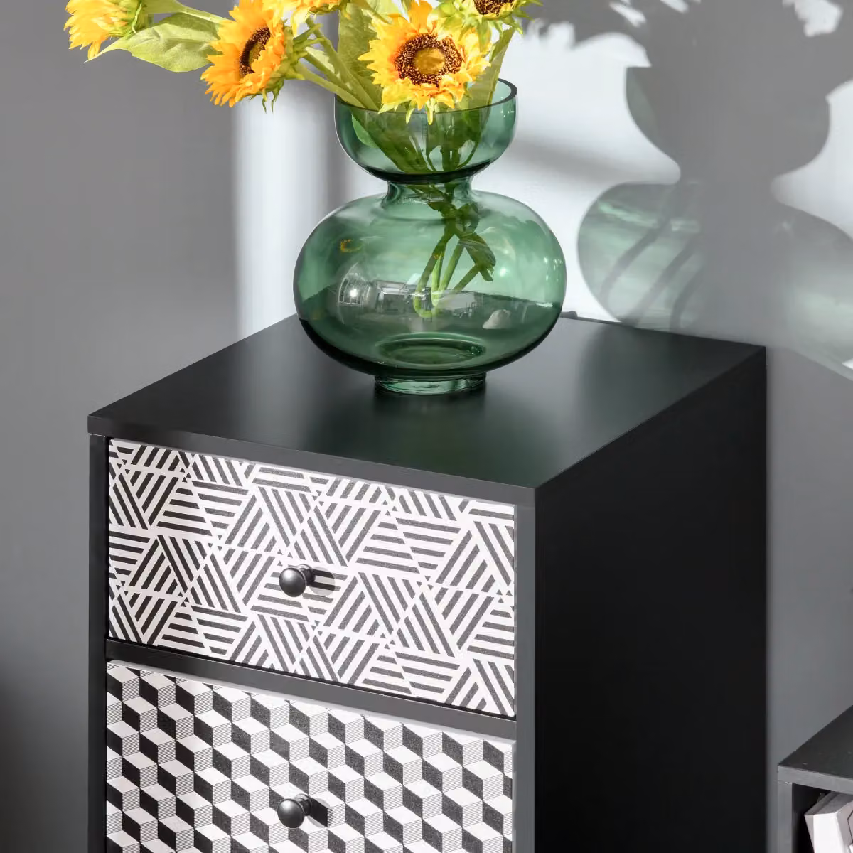 HOMCOM 5 Drawer Wooden Chest of Drawers and Storage Cabinet in Black – 7