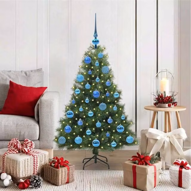 Berkfield Home Artificial Green Christmas Tree with 150 Warm White LEDs, Height: 120 cm – 1