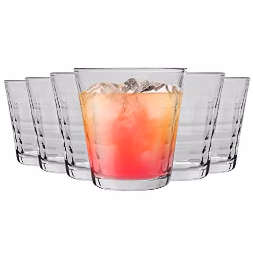 Duralex Prisme Geometric Glass Tumblers, 220ml, Transparent, Pack of 12 – 1