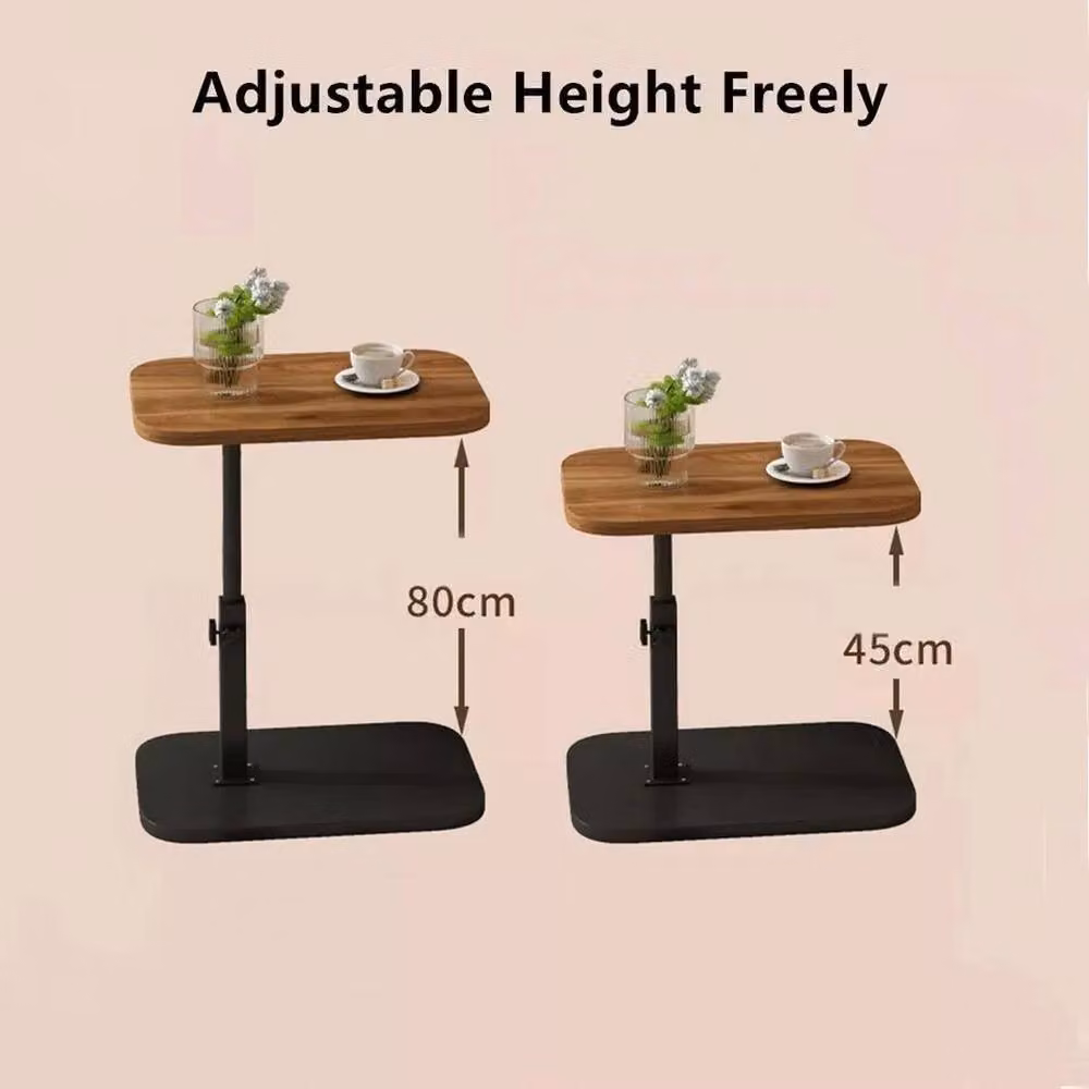 NESTLUNE Adjustable C-Shaped Sofa Side End Table in Brown – 2
