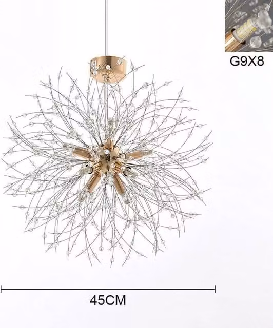 FORGEVIO Gold Modern Fireworks LED Crystal Chandelier in Gold and Brass with Warm White Light – 1