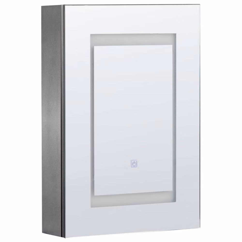 Wyld and Coco Luxor LED Mirror Cabinet in Black with Glass Doors, W/H: 40 x 60 cm – 2