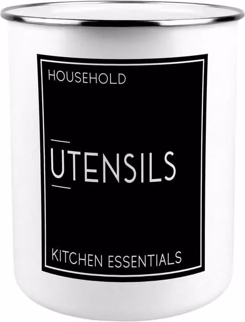 Purely Home Freestanding Minimalist Kitchen Utensil Holder in Black or White