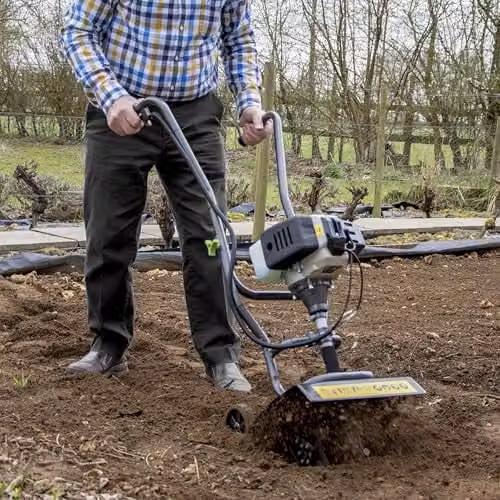 The Handy 43cc Petrol Garden Tiller, Cultivator and Rotovator in Orange – 7