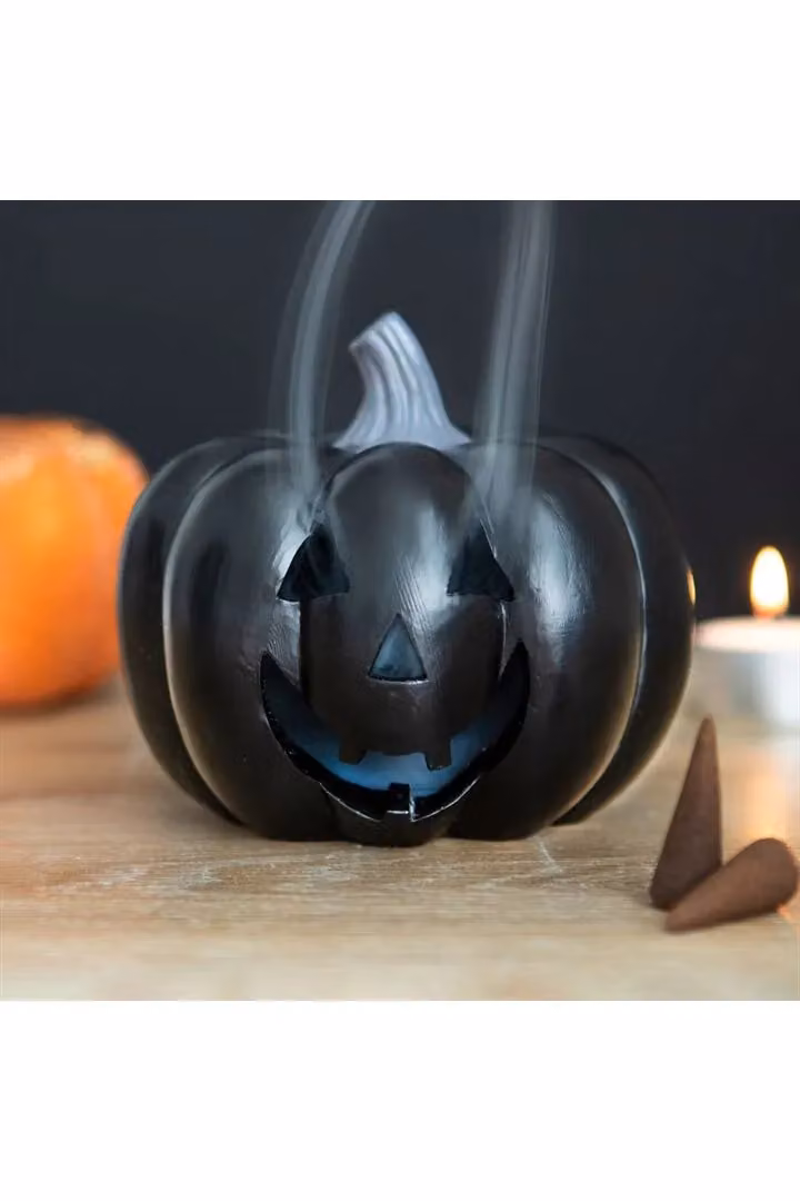 KDMD Black Pumpkin Ceramic Incense Cone Holder for Tabletop – 3