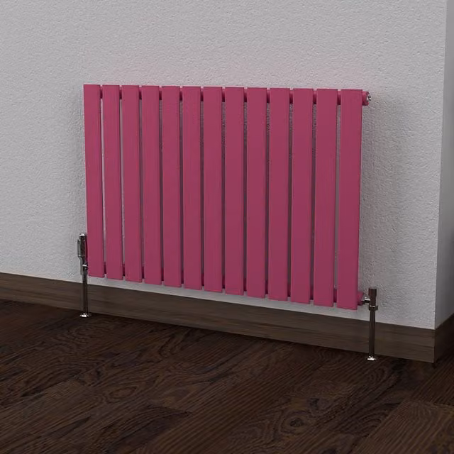 Lux Heat Flat Horizontal Coloured Radiator in Barbie Pink, W/H: 60 x 91 cm