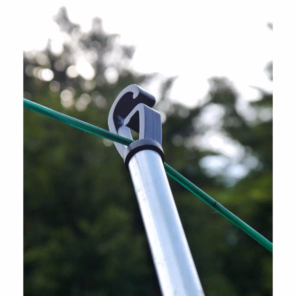 VOGREX 3-Piece Heavy Duty Telescopic Washing Line Support Poles in Black – 2