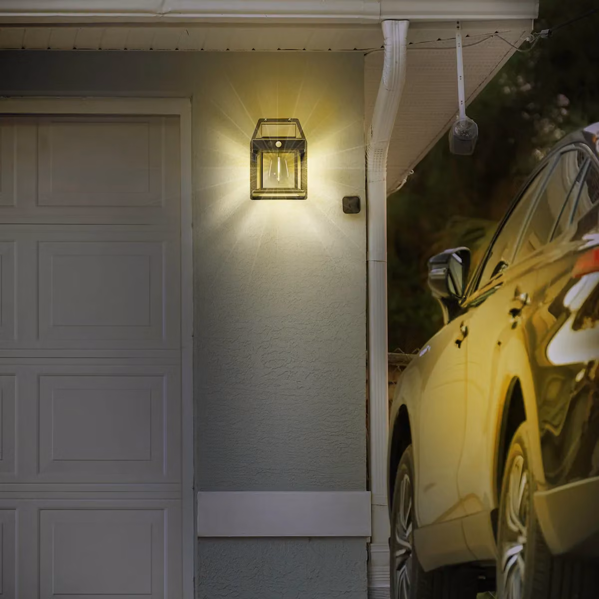 JML Luma Solar Motion Sensor Garden Lantern in Black with Warm White Light – 5