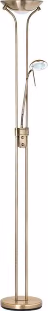 Litecraft Mother and Child Dimmable Floor Lamp in Antique Brass with Bulbs Included