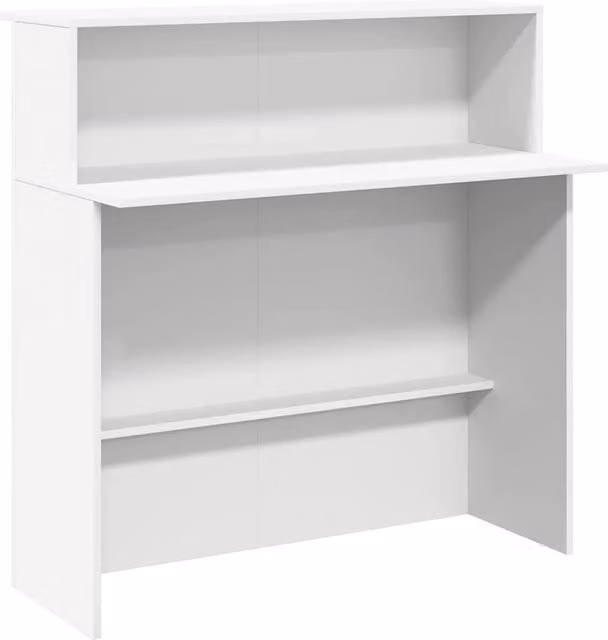 Berkfield Home Reception Desk in White, W/D/H: 100 x 50 x 103.5 cm