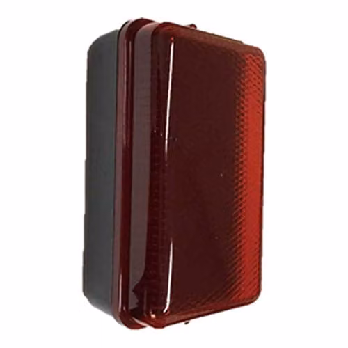 Netlighting LED Security Amenity Bulkhead with Black Base and Red Shatterproof Diffuser, IP54, 5W